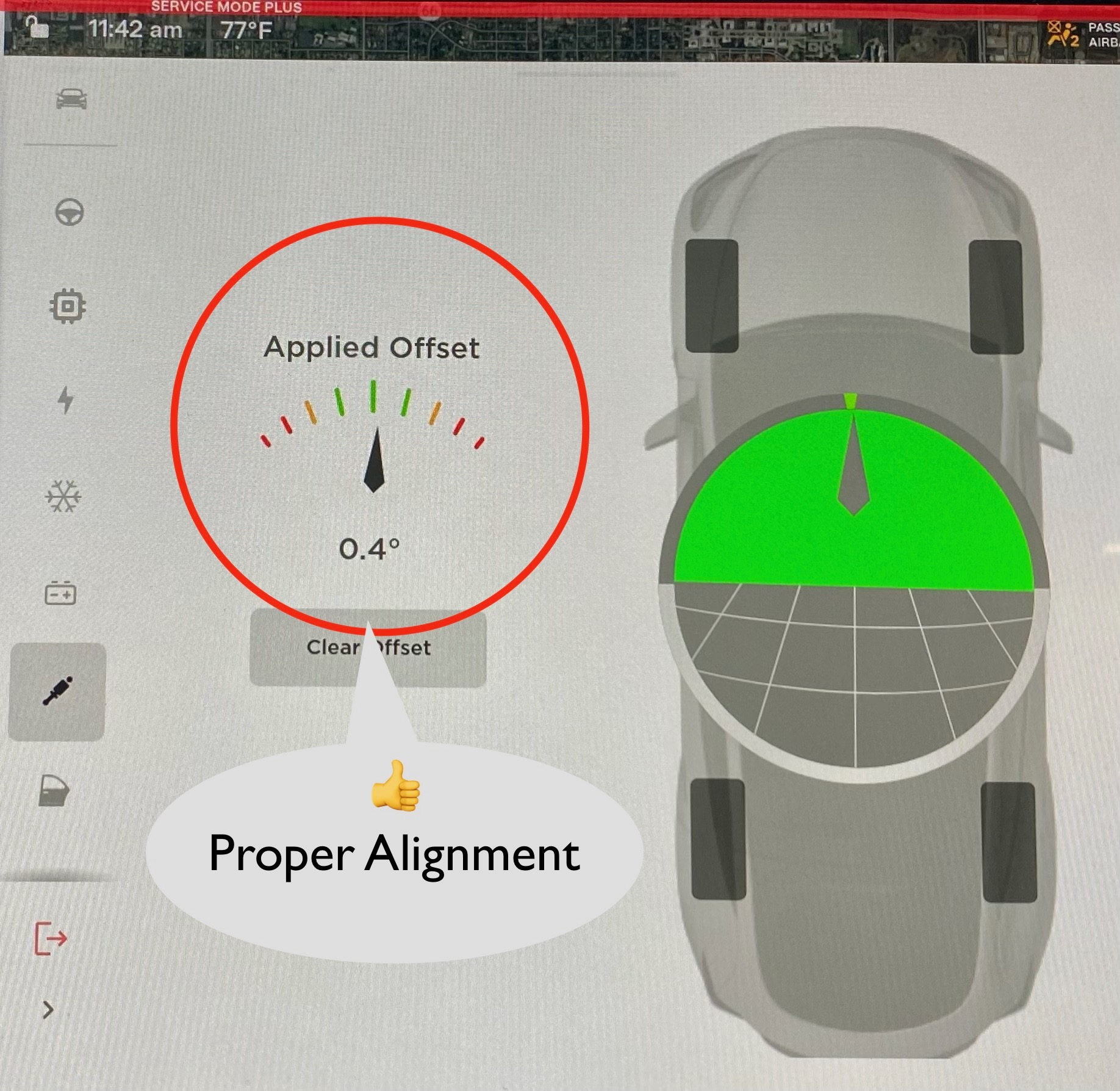 Tesla Wheel Alignment Offset